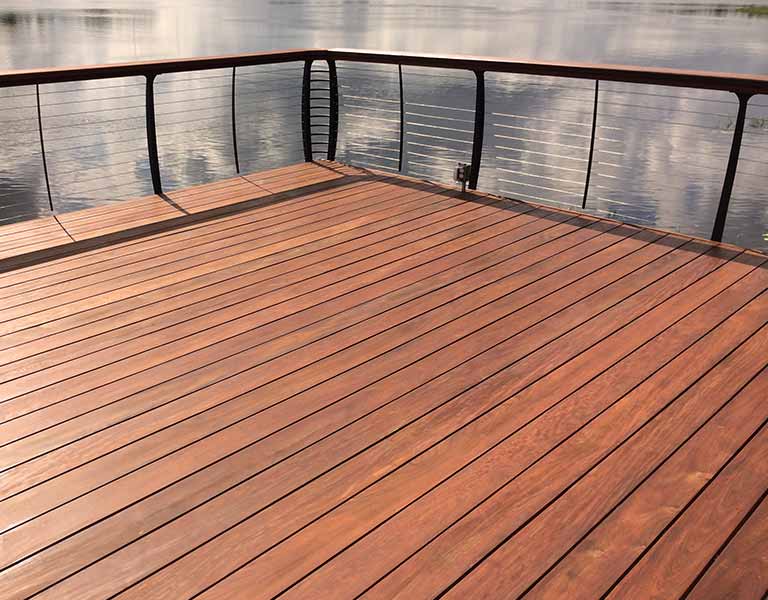 Hardwood deck finished with Ipe Oil